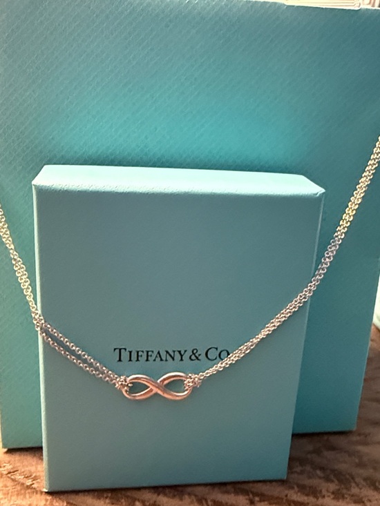 Jewelry - Tiffany & Co. Infinity Pendant Double Chain Necklace in Silver